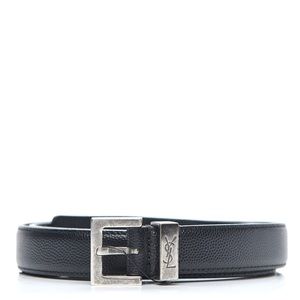 BNWT SAINT LAURENT GRAIN DE POUDRE NERO BELT 90CM